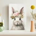 thumbnail image 3 of WFSposter Bunny Rabbit Canvas Wall Art Cute Animal Paintings Watercolor Rabbit Print Flower Crown Animal Nursery Wall Art Cute Bunny Poster Animal Artwork for Girl Nursery Easter Bunny Pictures, 3 of 7