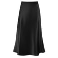 thumbnail image 5 of STAOEDU Womens Satin Skirts Casual Silk Midi Skirt High Waisted Long Skirts Zipper Elegant Work Skirts, 5 of 6