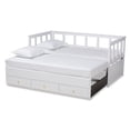 thumbnail image 5 of Baxton Studio Kendra Modern and Contemporary White Finished Expandable Twin Size to King Size Daybed with Storage Drawers, 5 of 10