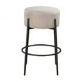thumbnail image 5 of LuXeo Danica 29" Barstool Black Steel Legs with Beige Fabric Upholstered Seat (Set of 2), 5 of 10