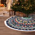 thumbnail image 5 of Daiia Colorful With Blue Oriental Drawing Merry Christmas Tree Skirt , Xmas Large Lace-up Tree Skirt, Santa Snowflakes Rustic Home Decorations New Year Party Farmhouse Decor-36", 5 of 6
