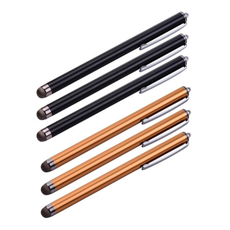 13.5cm/ 5.3in Universal Capacitive Stylus Pens for TouchScreens Cellphone Tablet with Fiber Tips Bundle of 6pcs