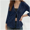thumbnail image 2 of Women's Casual Solid Color Cardigan Lacy Sheer Beach Cover Up Shirt For Sun Cardigan Sweaters for Women, 2 of 2