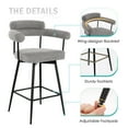 thumbnail image 6 of Zesthouse 26.7" Swivel Counter Stools Set of 2, Linen Upholstered Bar Stools with Back and Metal Legs, Modern Counter Height Chairs for Kitchen Island, Gray, 6 of 14