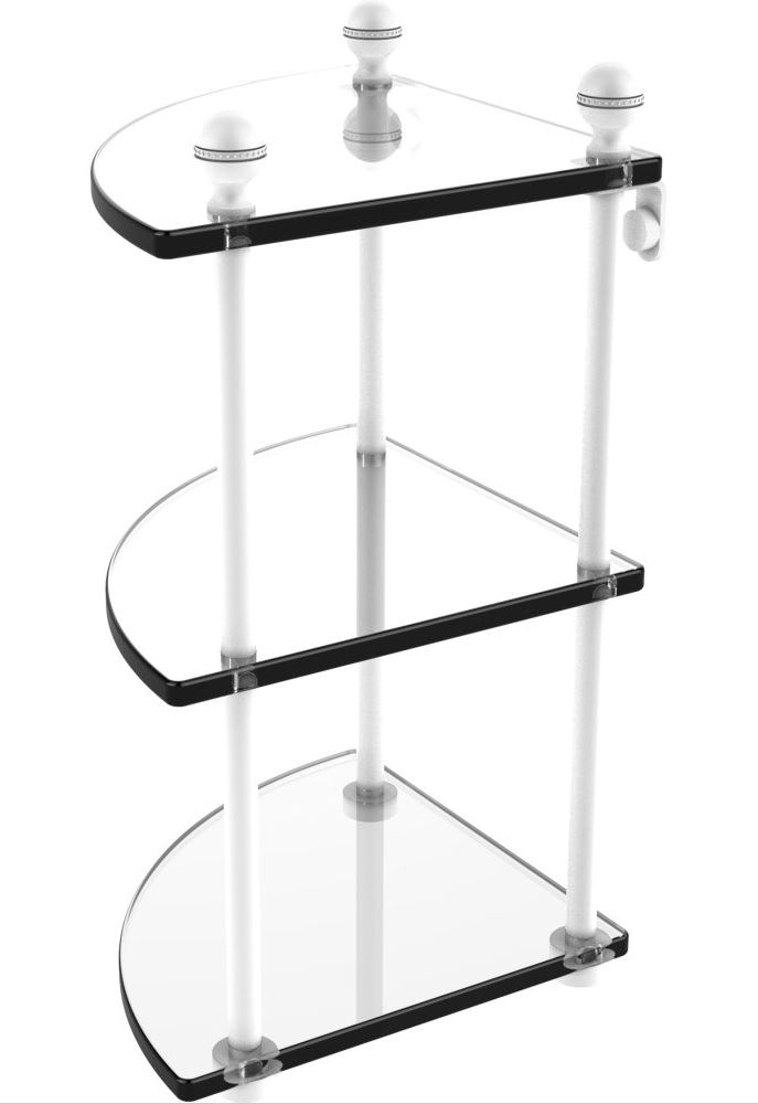Mambo Collection 3 Tier Corner Glass Shelf