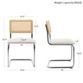 thumbnail image 5 of Zesthouse Rattan Dining Chairs Set of 4, Boucle Upholstered Dining Room Chairs with Chrome Legs and Cane Back, Mid-Century Modern Side Chairs for Kitchen, White, 5 of 13