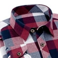thumbnail image 3 of Mgmyaa Men's Casual Checkered Long Sleeve Button Down Shirt Plaid Collared Tops, 3 of 5