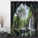 thumbnail image 3 of Juego de 4 cortinas de ducha impermeables con diseño de bosque y cascada en 3D, de poliéster, con paisaje natural, para baño, tapa de inodoro, decoración de baño + 12 ganchos, 72 x 72 pulgadas,, 3 of 7