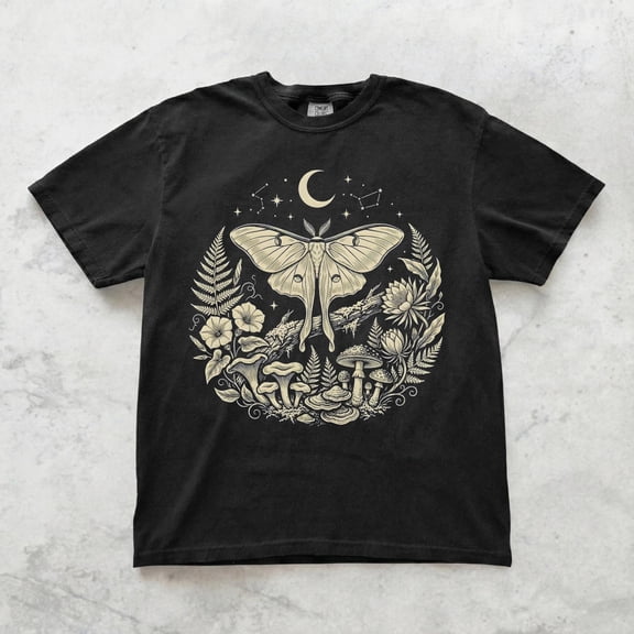 Luna Moth Shirt, Mystic Moth Graphic Tee, Celestial Insect Art Shirt, Gothic Nature T Shirt, Cottagecore Moon Moth Tee, Vintage Birthday Gift