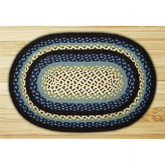 Blueberry-Creme Jute Braided Rug