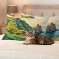 thumbnail image 6 of Green Mountains Outdoor Waterproof Throw Pillow Covers 20x12 Set of 2, Elegant Summer Botanical Modern Art Decorative Pillowcases Cushion Pillowcase for Couch Sofa Patio Outside Pillow Protector, 6 of 9
