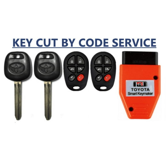 Cut by Code   2 Toyota Sienna Chip Key 44D Dot   6Button Fob   Programming Tool VLS
