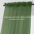 thumbnail image 2 of Elegant Comfort Sheer Curtains - 2 Piece Set - 2 inch Rod Pocket - Solid Sheer Curtain Drapes for Living Room, Bedroom, 40 X 84, Hunter Green, 2 of 5
