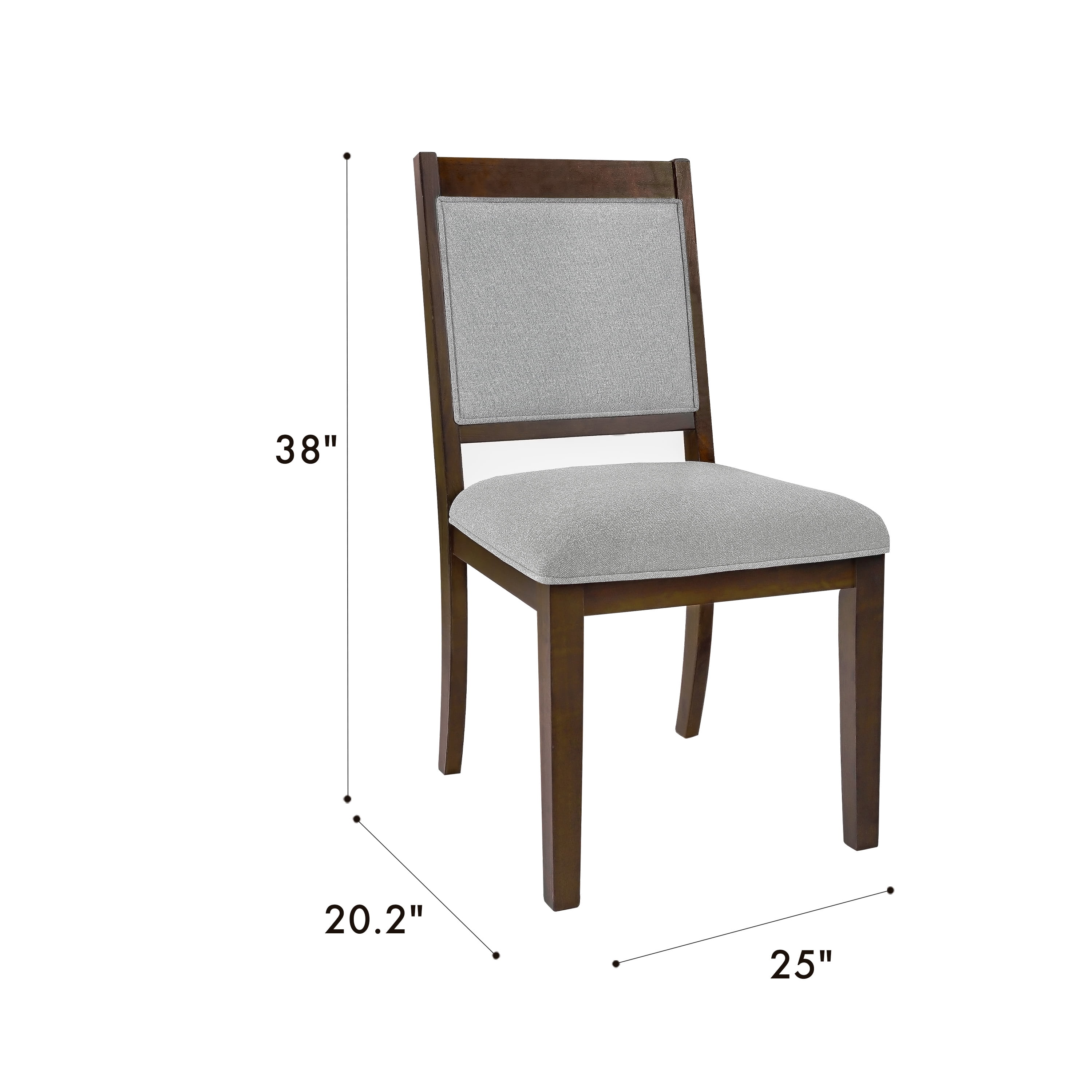 HomePop Open Back Upholstered Dining Chair, Set of 2, Gray