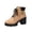 Khaki, variant on EKVAHL Women's Lace‑Up Combat Boots, Faux Synthetic Platform Booties, Chunky Block Heel Ankle Boots for Outdoor Street Wear Pink