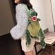 thumbnail image 4 of Qarigey de dinosaurio de gran capacidad de algodón, libros de viaje y tableta, muñeca, bolsa de felpa, teléfono de habitación amplia Mochilas Marrón, 4 of 6