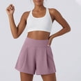 thumbnail image 5 of Miluxas Women's High Waisted Pleated Shorts Lightweight Flowy Casual Wide Leg Shorts with Pockets Comfy Summer Shorts for Yoga Workout Pink, 5 of 7