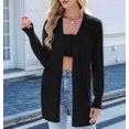 thumbnail image 3 of Women Light Cardigan Sweaters Cardigan Loose Casual Long Sleeve Open Front Breathable Black XL, 3 of 8