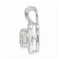 thumbnail image 2 of White Sterling Silver Charm Pendant (04) April Topaz (White) Round Diamond 14 mm 10, 2 of 4