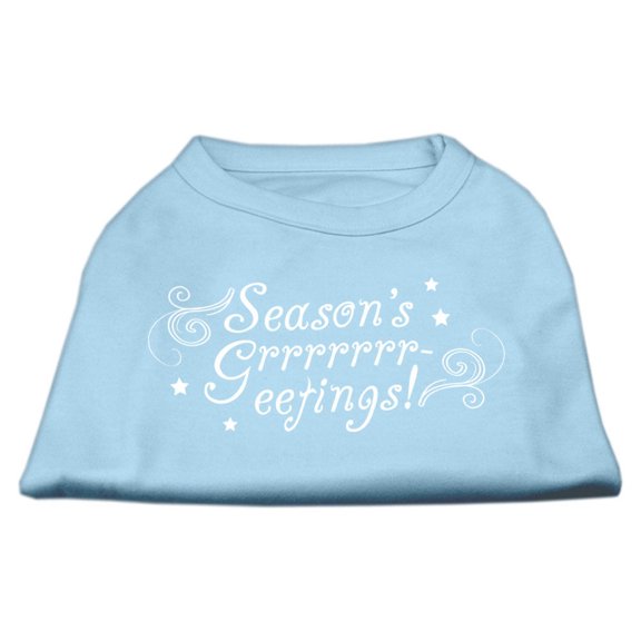 Seasons Greetings Screen Print Shirt Baby Blue XS (8)