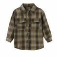 thumbnail image 2 of LFEOOST 2024 Toddler Kids Plaid Flannel Button Down Shirt Long Sleeve Lapel Jacket Baby Girls Boys Fall Outwear Coat Yellow 4-5 Years, 2 of 9