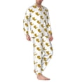 thumbnail image 2 of KLL Leopard Print Sleepwear Mens Flannel Pajamas,Long Cotton Pj Set, 2 of 7