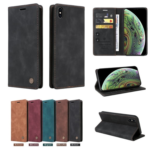 TECH CIRCLE For iPhone XR Wallet case,PU Leather Flip Folio Case with Card Holders RFID Blocking Kickstand Shockproof TPU Inner Shell Phone Cover forApple iPhone XR 6.1" 2018,Black