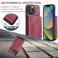 thumbnail image 5 of Allytech for iPhone 14 Pro Case 2022, Vegan PU Leather Anti-Scratch Magnetic Detachable Wallet Zipper Purse Stand Case with Card Slots for iPhone 14 Pro 6.1", Red, 5 of 8