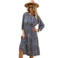 thumbnail image 6 of Dresses for Women Maxi Dress V-Neck Autumn And Winter Long-Sleeved Waist Slimming Dress Mid-Length Dress, 6 of 6