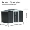 thumbnail image 3 of 8x6 FT Outdoor Storage Shed, Metal Tool Sheds with Lockable Sliding Door & Air Vent, Garden Shed for Backyard Garden Patio Lawn, Grey, 3 of 6
