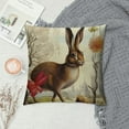 thumbnail image 2 of COMIO  Vintage French Rabbit Throw Pillow Cover Botanical Flower Mushroom Spring Decorative Pillow Case Modern Home Decor Square Pillowcase (Retro Bunny), 2 of 5