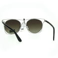 thumbnail image 4 of Metal Wire Rim Horned Designer Fashion Luxury Sunglasses Silver Brown Smoke, 4 of 4