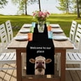 thumbnail image 4 of Table Runners 120 Inches Long Dress Scarves, Funny Cow Farmhouse Coffee/Dining/Kitchen Table Runner for Living Room, Welcome To OUR Place Modern Retro 13x120 Inch, 4 of 9