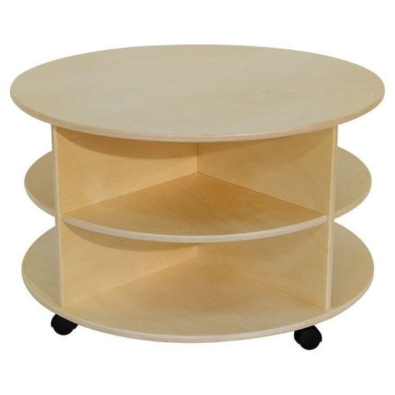 Wood Designs Circular Double Sided 6 Compartment Shelving Unit with Casters