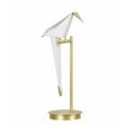 thumbnail image 1 of Grubman Table Lamp in Gold Metal with white shade, 1 of 3