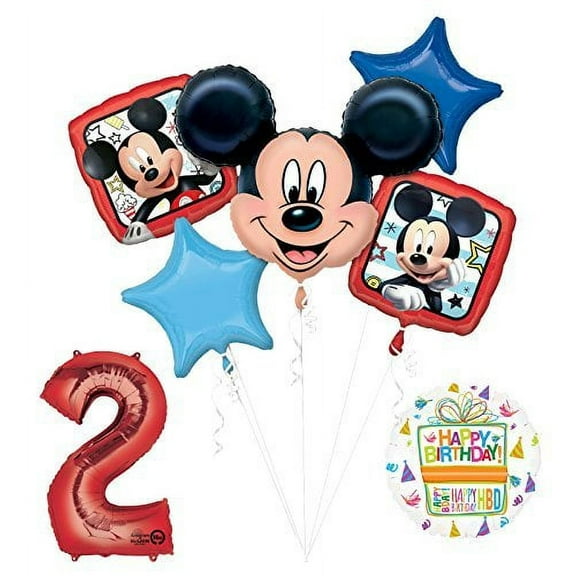 NEW Mickey Mouse 2nd Birthday Party Supplies Balloon Bouquet Decorations