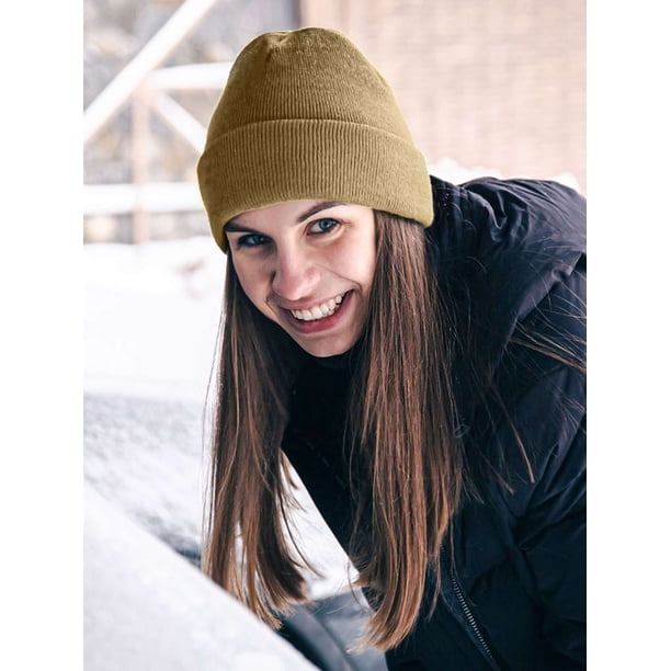 Deago Satin Lined Beanie for Women Men Knit Beanie Hat 