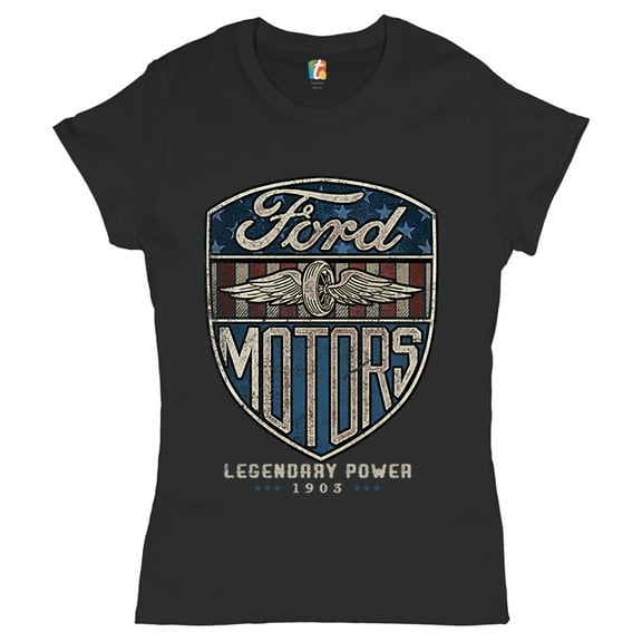 Tee Hunt Ford Motors Legendary Power T-Shirt Automotive Licensed Women's T-Shirt Tee
