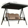 thumbnail image 3 of HQREA Outdoor Swing Canopy Replacement Cover, Waterproof 3 Seater Porch Swing Top Cover, 3 of 6
