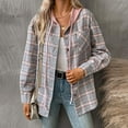 thumbnail image 5 of Aloohaidyvio Plaid Flannel Shirts for Women,Plaid Long Sleeve Flannel Shirts for Women Loose Fit Boyfriend Button Down Shirt Casual Flannel Blouse Tops, 5 of 6