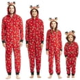 thumbnail image 2 of Christmas Gift for Family Pajamas Cute Deer Ear Hooded Jumpsuit Mother Father Kids Baby Matching Outfit Rompers Xmas Family Look, 2 of 4