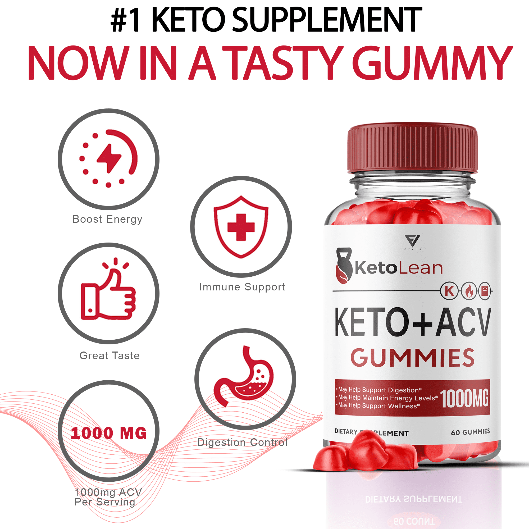 (2 Pack) Keto Lean ACV Gummies, Keto Lean Maximum Strength Supplement for Overall Wellness, KetoLean Gummy (120 Gummies)