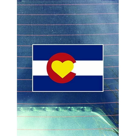 Colorado Heart - Colorado Flag Heart Vinyl Decals Sticker ( Two Pack ) | Cars Trucks Vans Walls Laptops Cups | Printed | 2 - 4 Inch Decals | KCD964