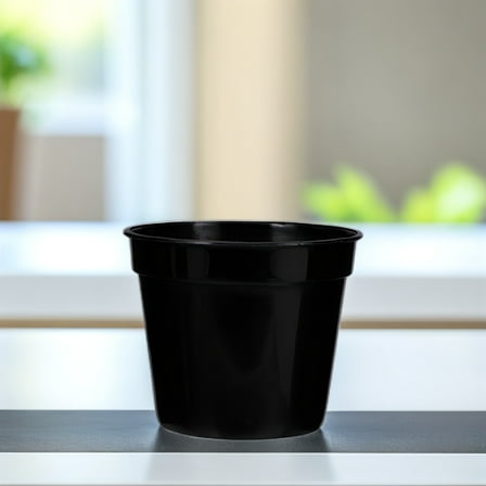 HINTRMENT 20Pcs Succulent Plant Pots Plastic Black Round Flower Pots with Drainage Hole for Indoor Decoration