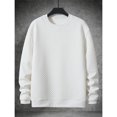 thumbnail image 5 of HOOMEUMY Men's Solid Long Sleeved Round Neck Casual Sports T shirt Fashionable Comfortableable Daily Use for Outdoor Activities and Leisure Wear, 5 of 9