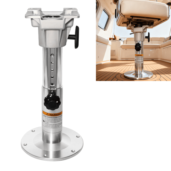Adjustable Boat Seat Pedestal Kit 13-18 Inch, Heavy Duty Locking Pin Post Mount for Marine Fishing Bass Boat Chair