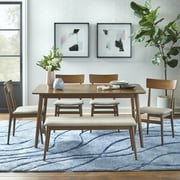 TMS Newington Indoor Dining Bench, Walnut/Mocha