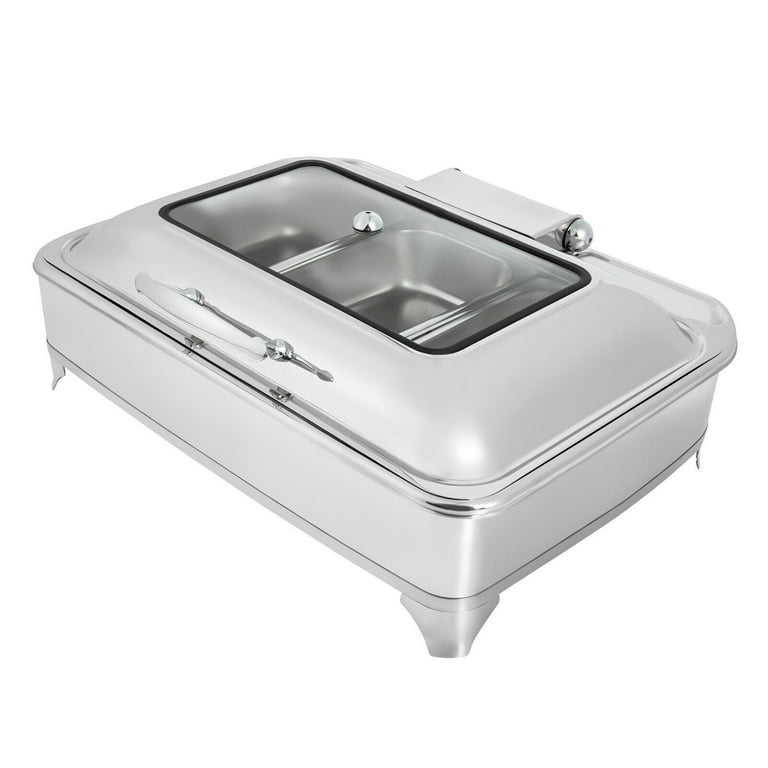 Rectangular Chafing Dishes Buffet Server Warming Tray Food Warmer  Adjustable Temperature 