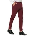 thumbnail image 4 of Unique Bargains Men's Slim Fit Flat Front Solid Color Business Chino Trouser 38 Burgundy, 4 of 6