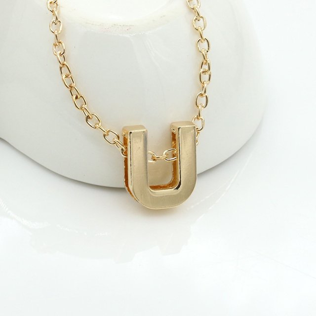 Collar para mujer, joyería para mujer, joyería de moda para mujer, regalo para mujer, 26 letras en inglés, cadena con nombre, colgante, collares, joyería para mujer